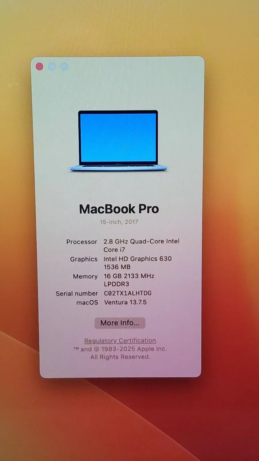 MacBook Pro 15,4" (2017) Touch Bar - Potente y en excelente - Notebook