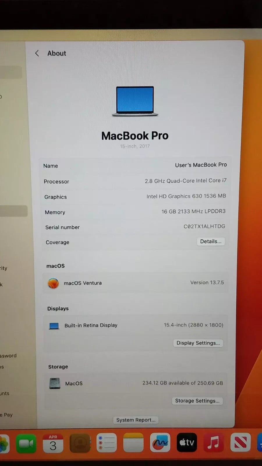 MacBook Pro 15,4" (2017) Touch Bar - Potente y en excelente - Notebook