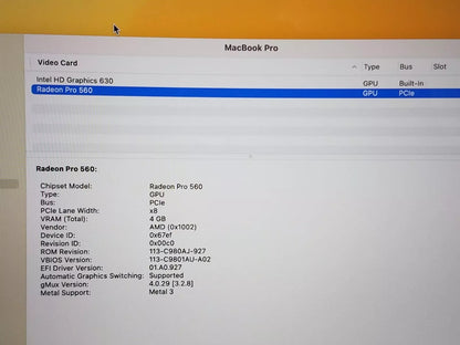 MacBook Pro 15,4" (2017) Touch Bar - Potente y en excelente - Notebook